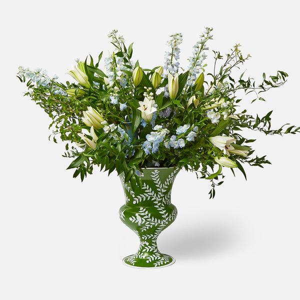 Emmeline Green Floral Urn