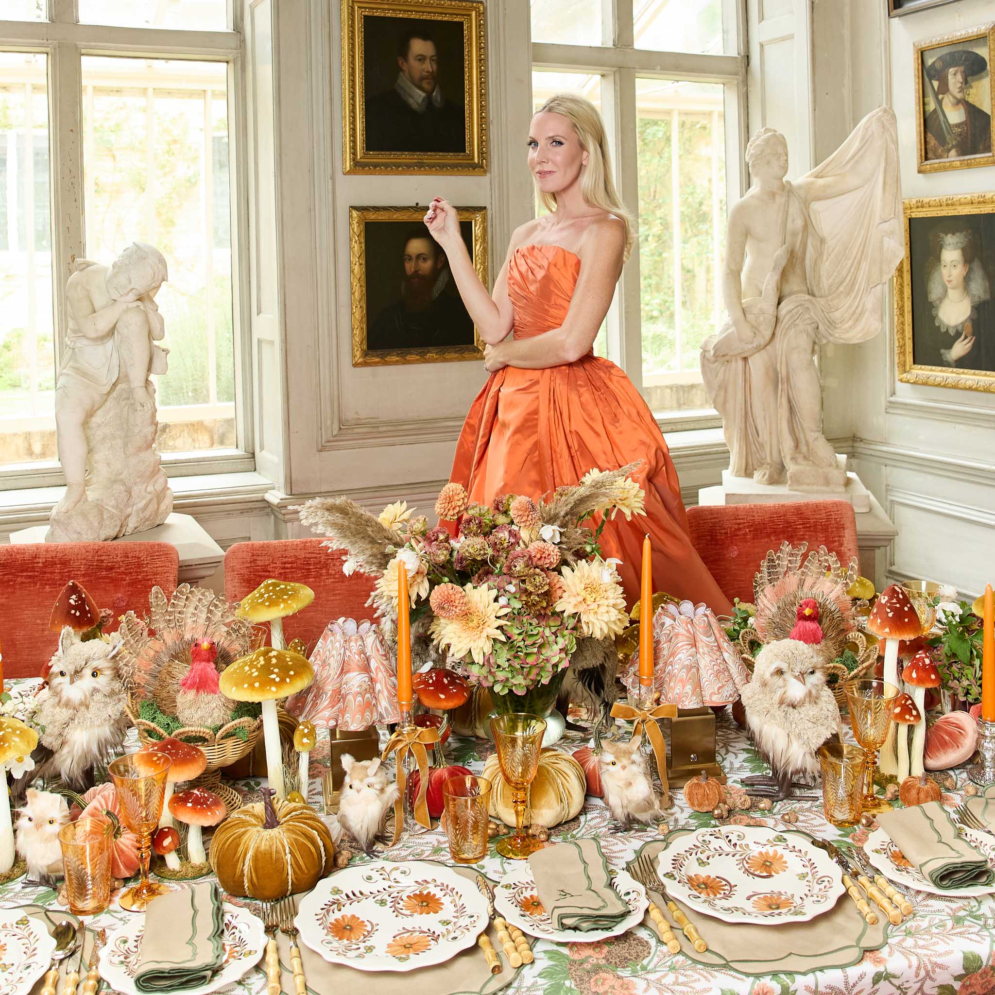 Elizabeth Sand & Green Placemats & Napkins (Set of 4)