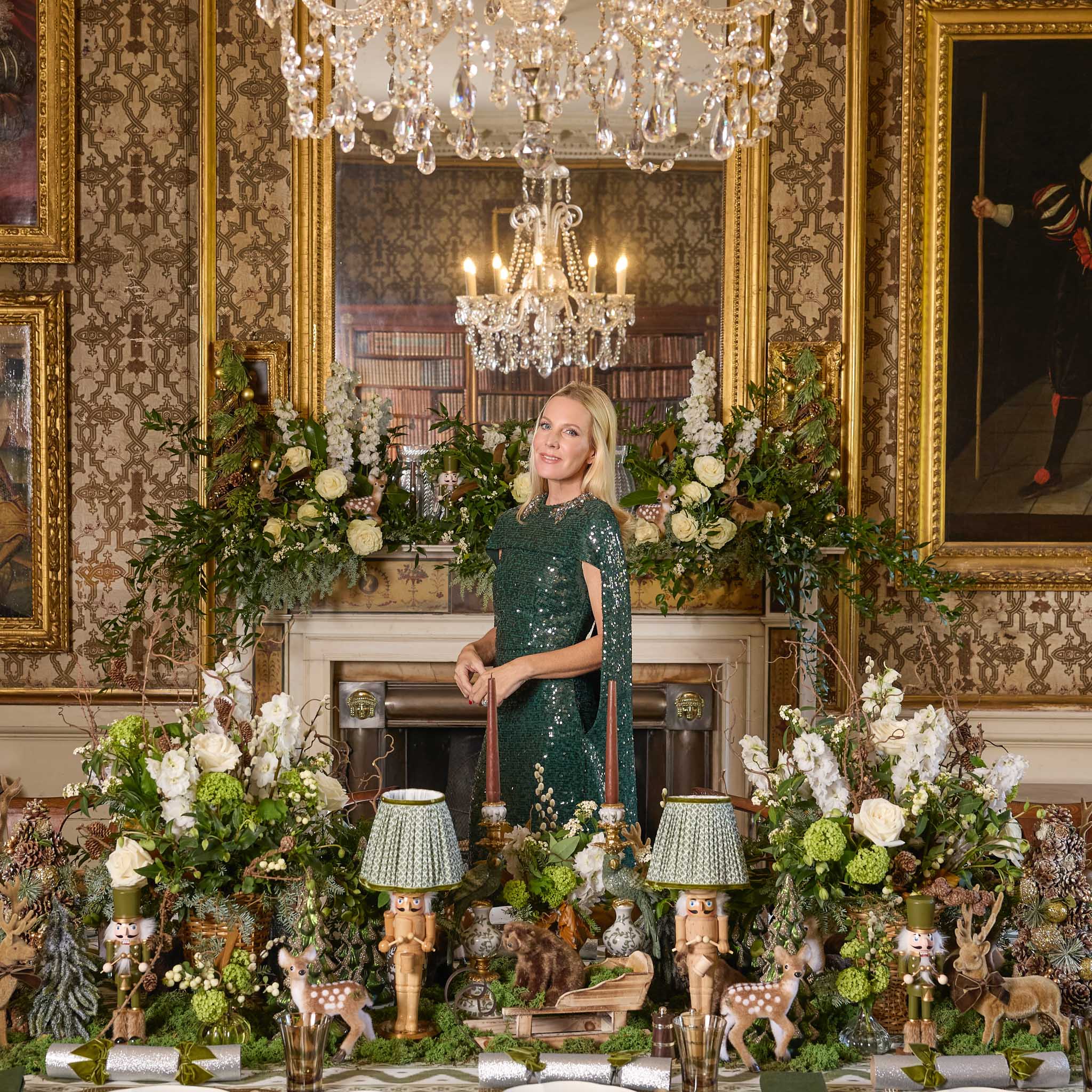 Olive Green Lotus Lampshade (18cm)