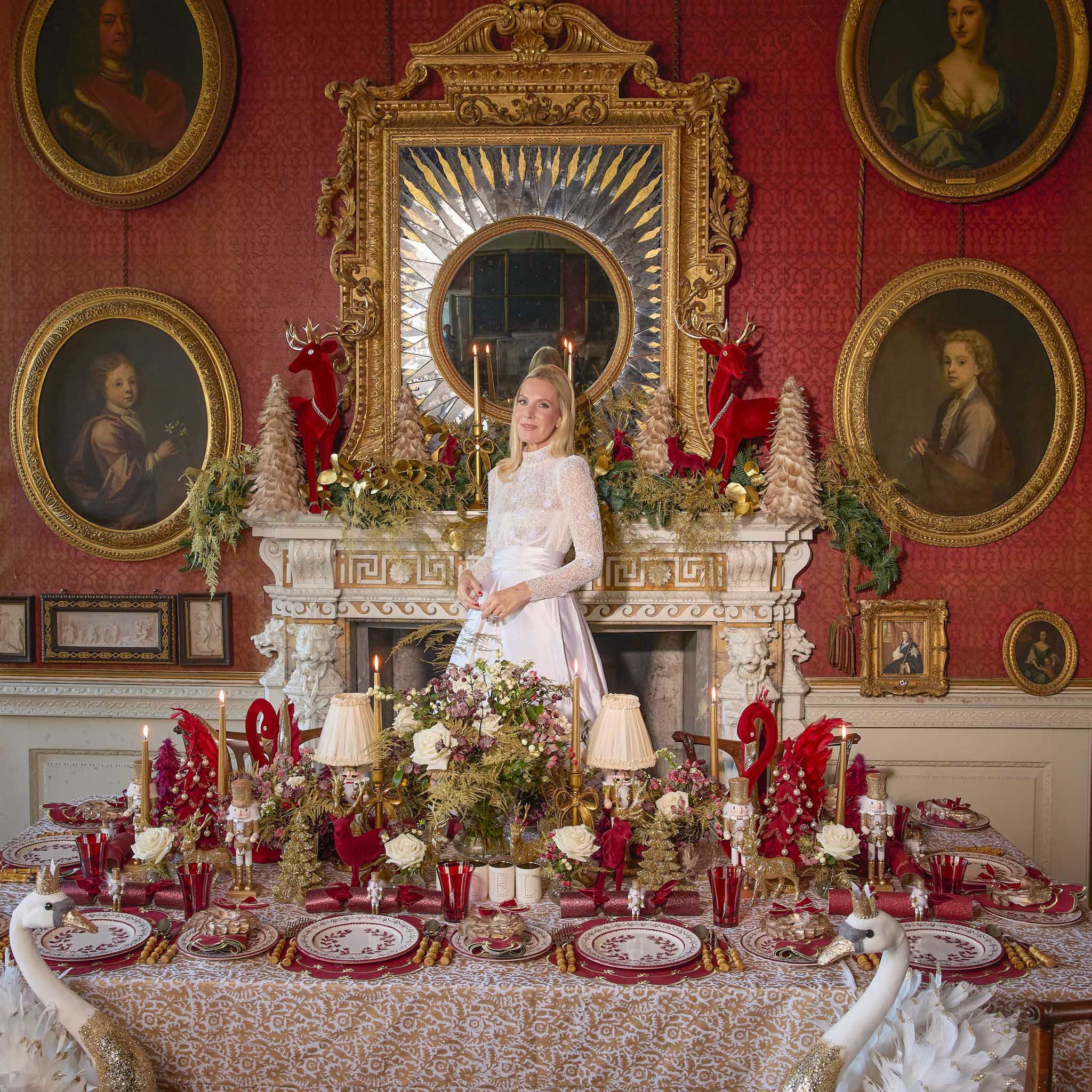 Josephine Burgundy Dinner Plates (Set of 4)