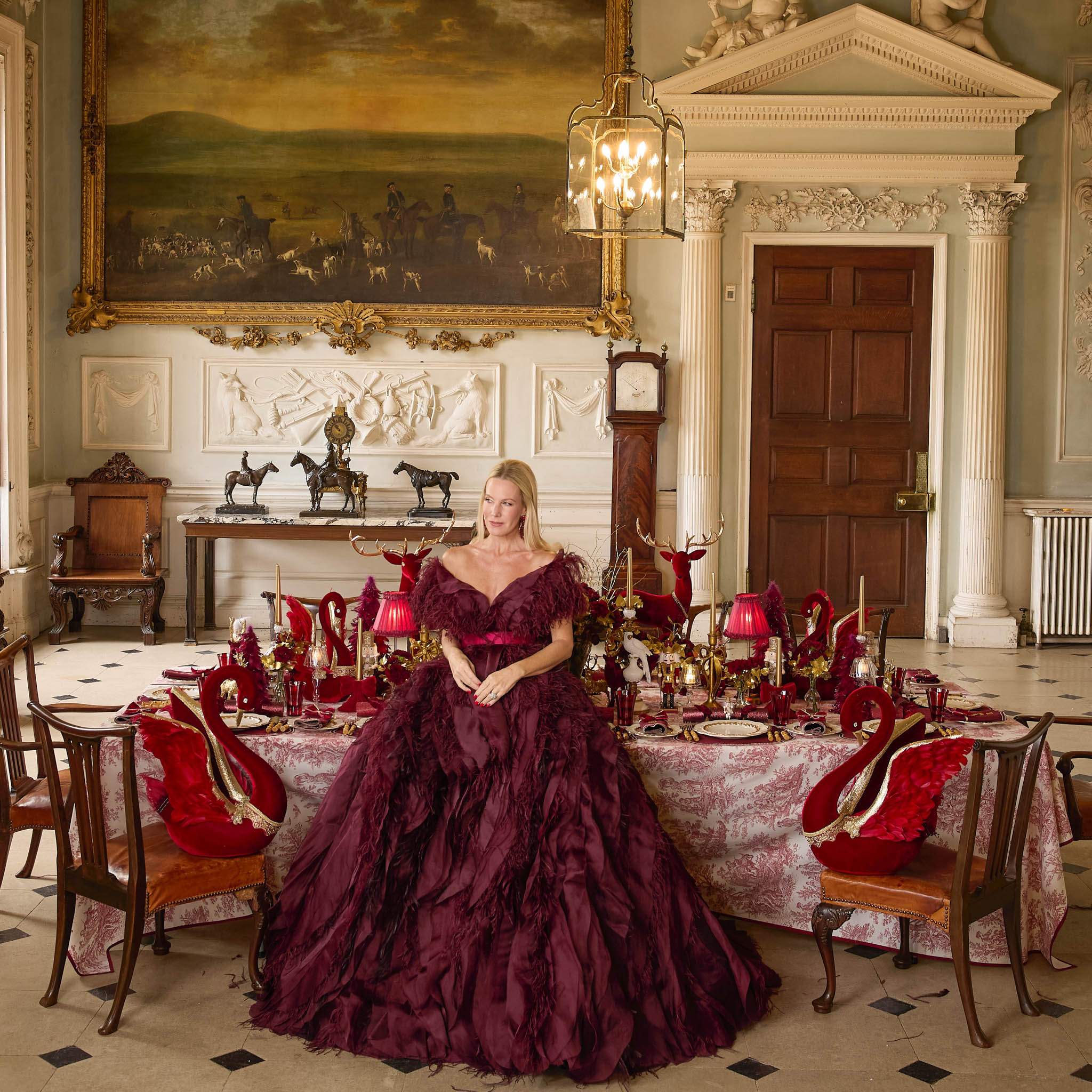 Burgundy Frilled Silk Lampshade (18cm)