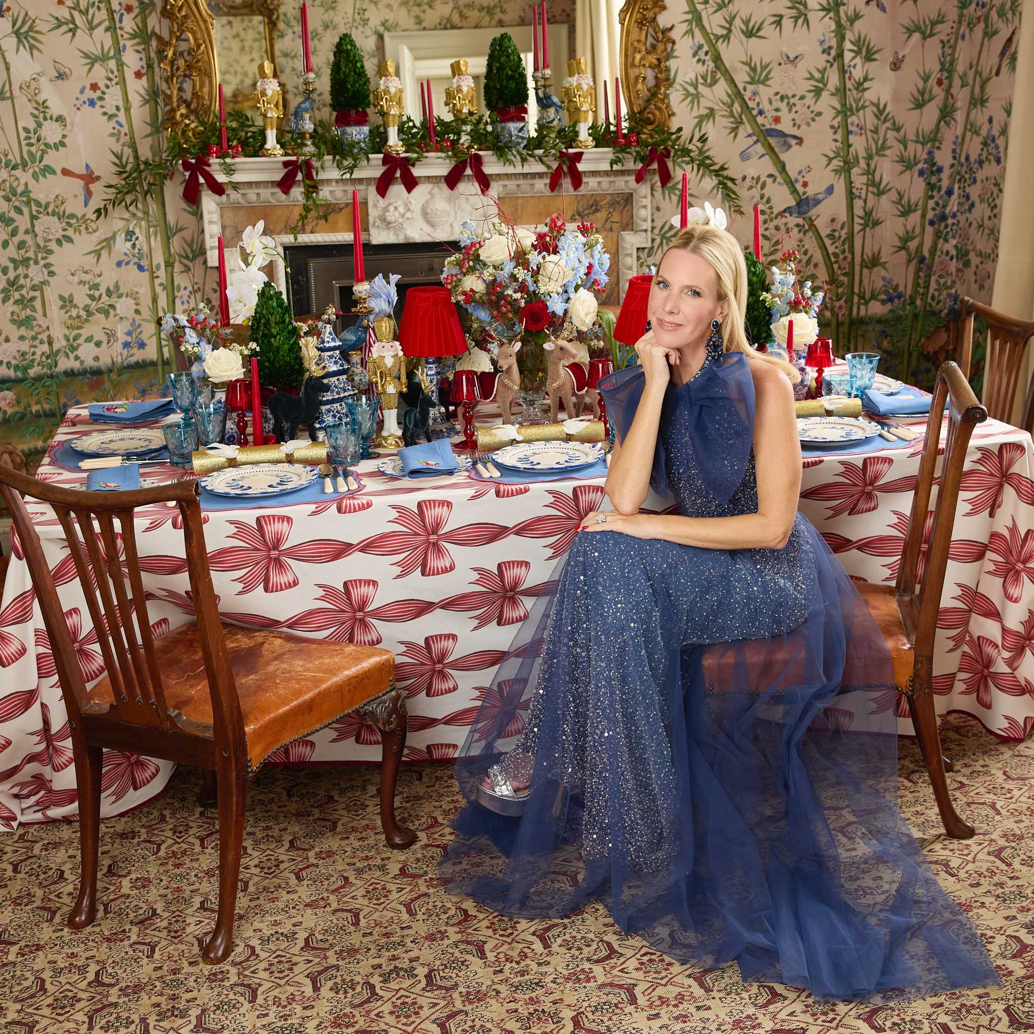 Blue Fern Engraved Water Glasses (Set of 4)