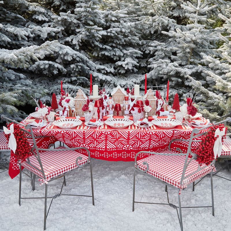 Add a dash of color and style to your dining table with these chic red placemats.