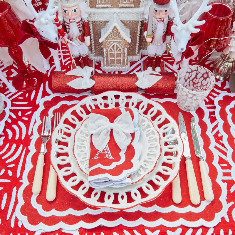 Enhance your table setting with the timeless charm of Isla Red Placemats.