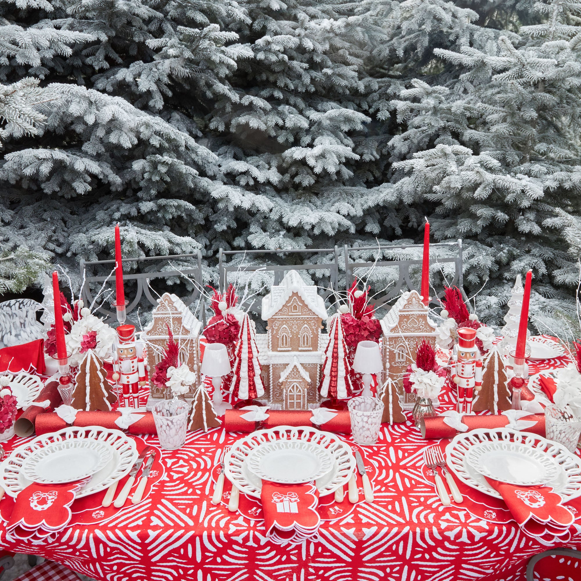 Christmas Linen Napkins with Frayed Edges, Christmas Red Napkins - Linenbee