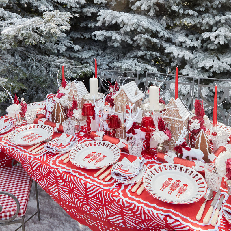 Unwrap the magic of the season with Red Glitter Crackers and elegant White Velvet Bows.