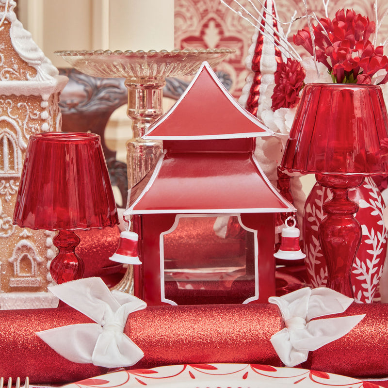 These Berry Red Pagoda Lanterns are a delightful addition to your Christmas decorations.