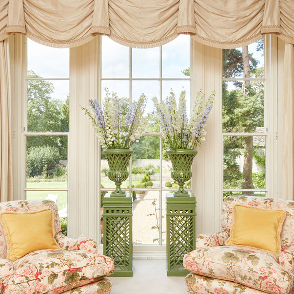 Adelaide Green Lattice Urn & Pedestal