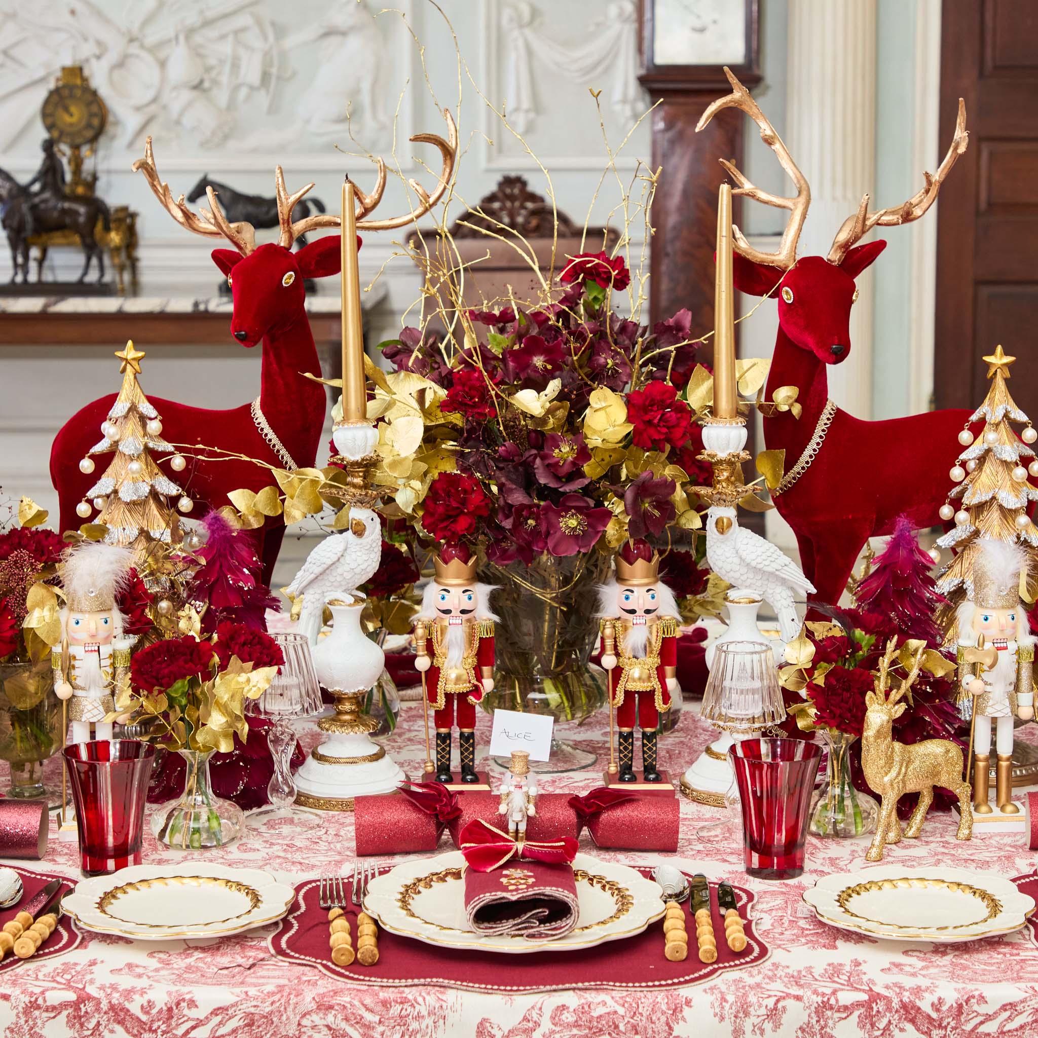 Gold Glitter Nutcracker Placecard Holders (Set of 4)