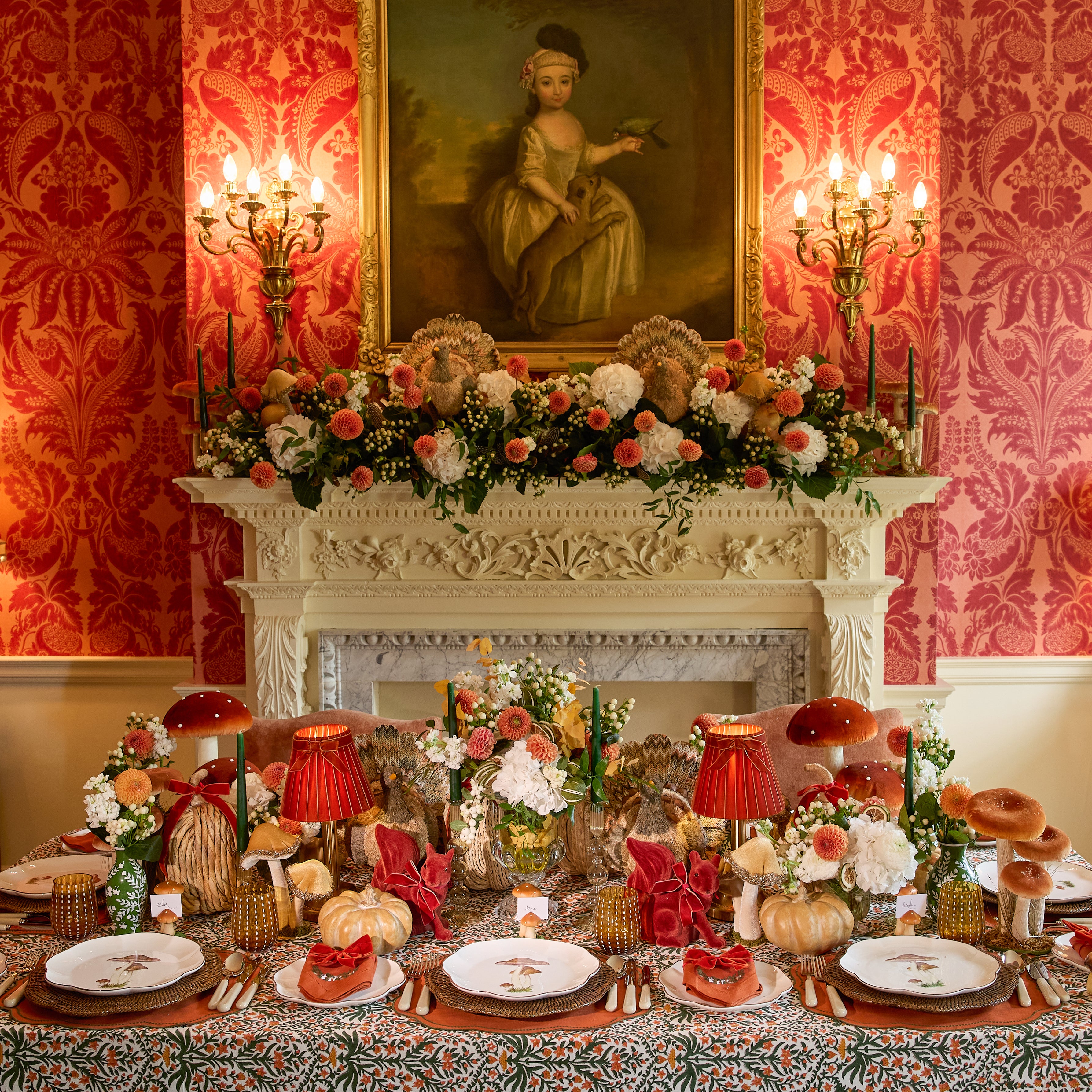 Burnt Orange Velvet Bow Lampshade (18cm)