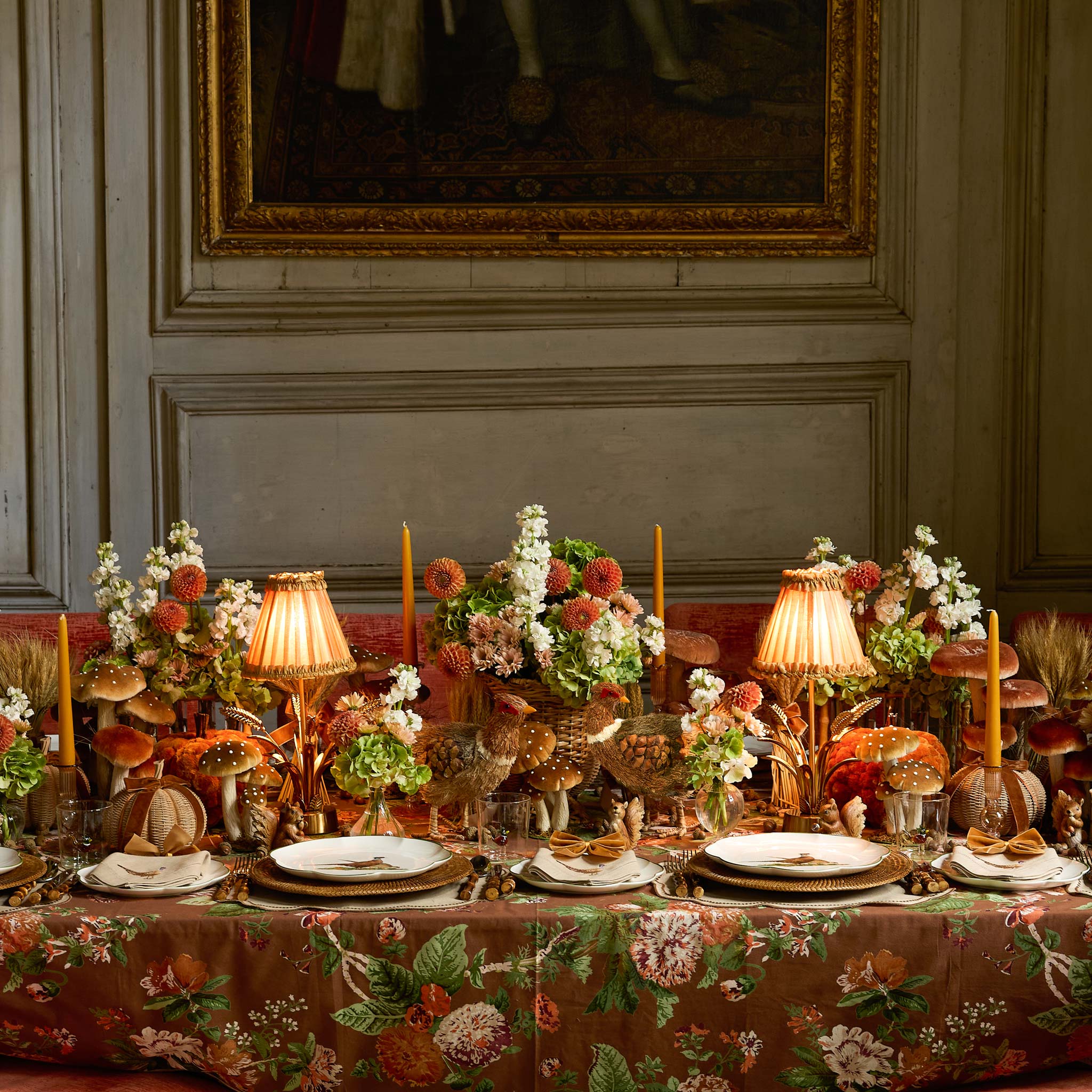 Scalloped Pheasant Dinner Plates (Set of 4)