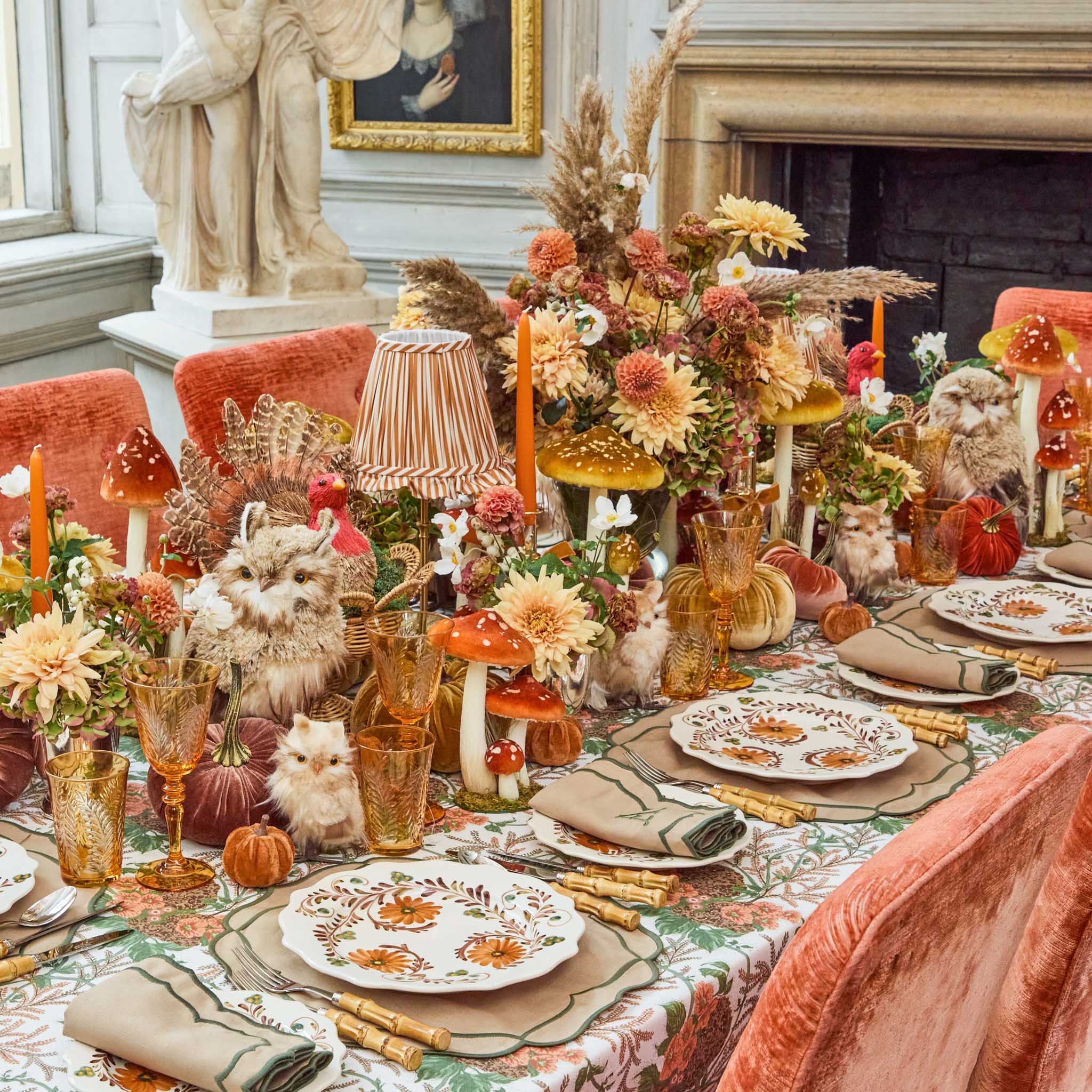 Mustard Striped Ruffle Lampshade (18cm)