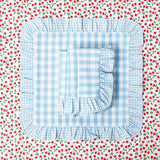 Blue Gingham Ruffle Placemats & Napkins (Set of 4)