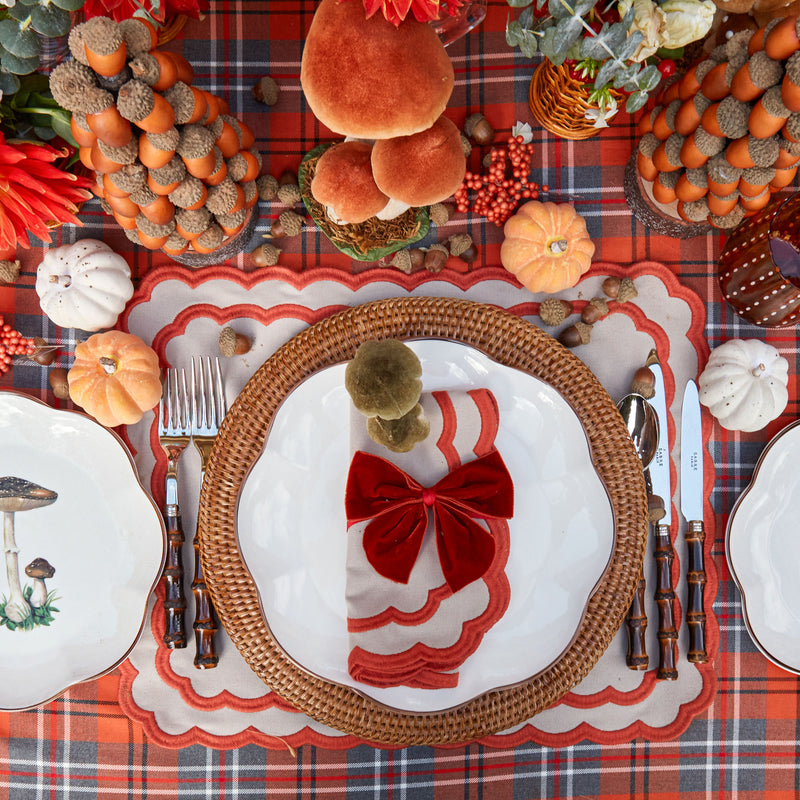 Add a touch of sophistication to your table setting with these Burnt Orange Napkin Bows (Set of 4).