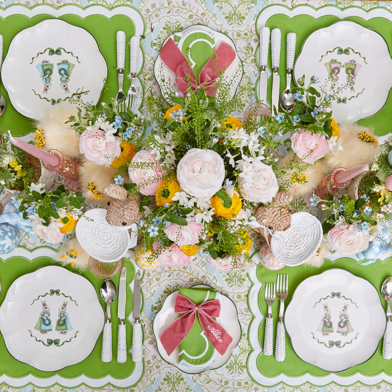 Pink Cottontail Bunny Dinner Plate