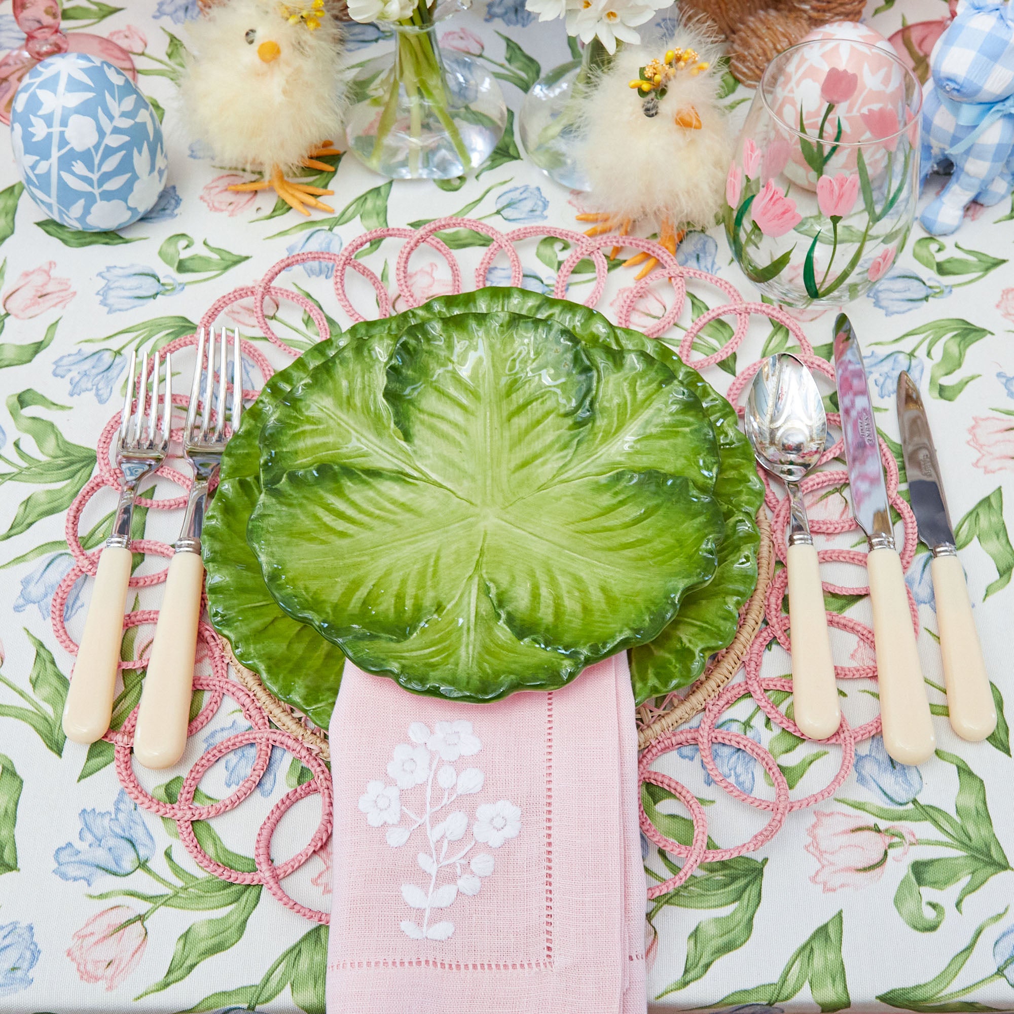 Green Serena Cabbage Starter Plates (Set of 4)