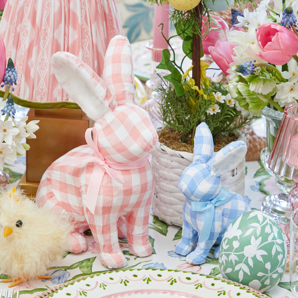 Pink Gingham Bunny (Pair)