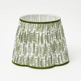 Rattan Blanche Lamp with Olive Fern Lampshade (30cm)