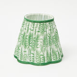Rattan Ursula Rechargeable Lamp with Green Fern Lampshade (15cm)