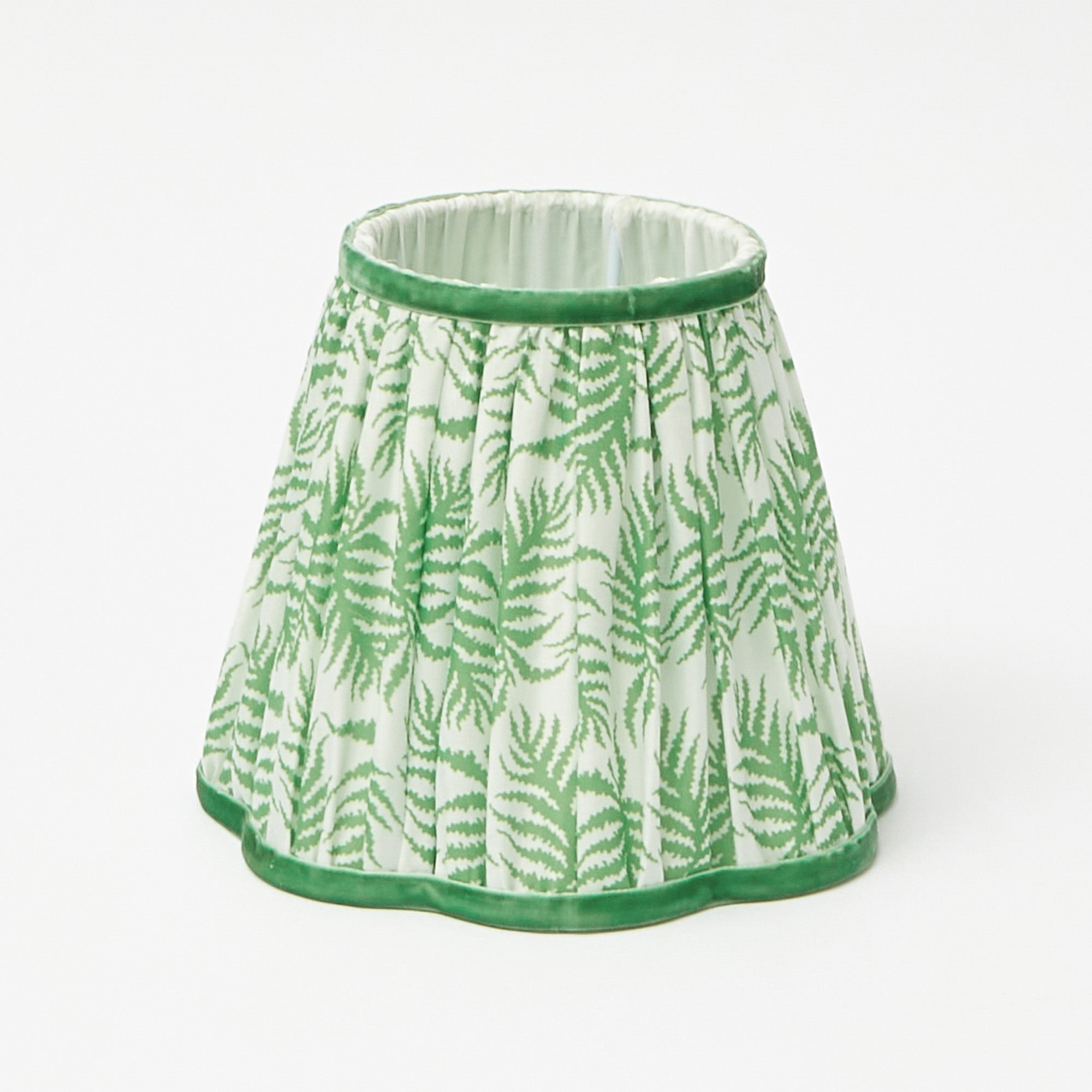 Apple Green Fern Scalloped Lampshade (18cm) Mrs. Alice