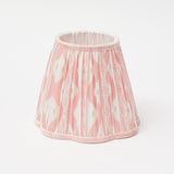 Rattan Bardot Rechargeable Lamp with Pink Ikat Lampshade (15cm)