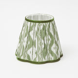 Rechargeable Lamp with Olive Ikat Lampshade
