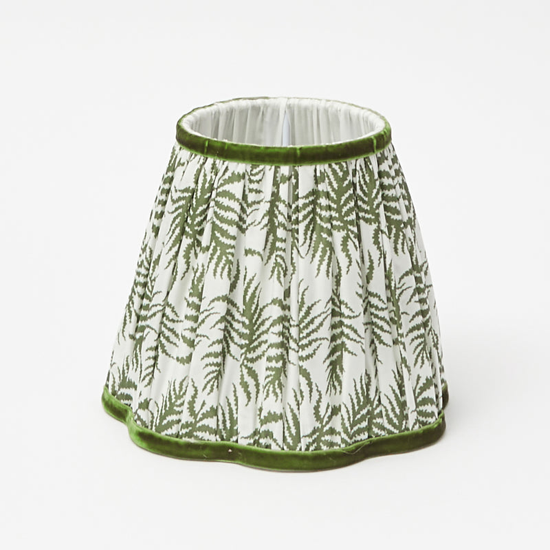 Rechargeable Lamp with Olive Fern Lampshade