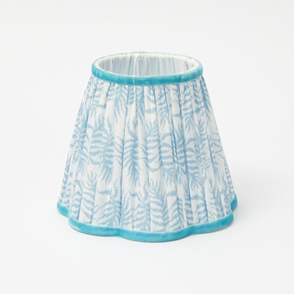 Rechargeable Lamp with Blue Fern Lampshade