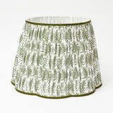 Olive Green Fern Scalloped Lampshade (40cm)