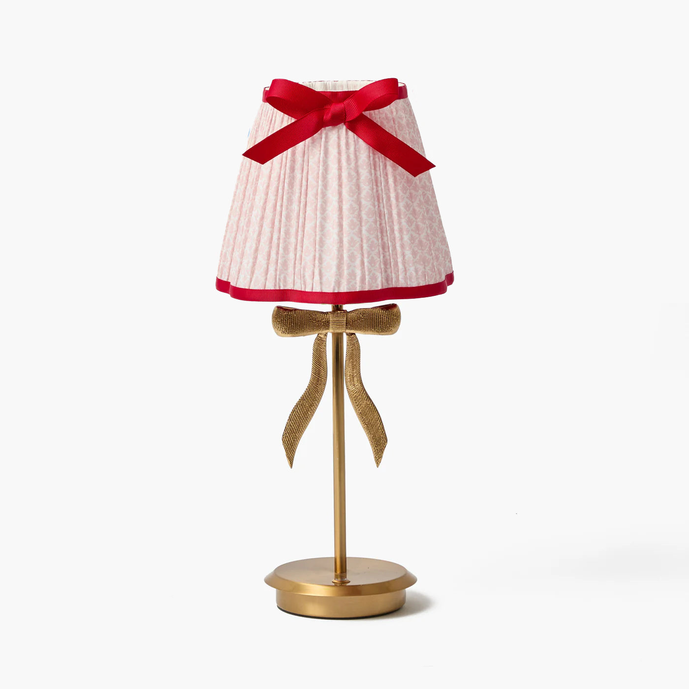 Marilyn Bow Rechargeable Lamp with Pink & Red Bow Shade (18cm)