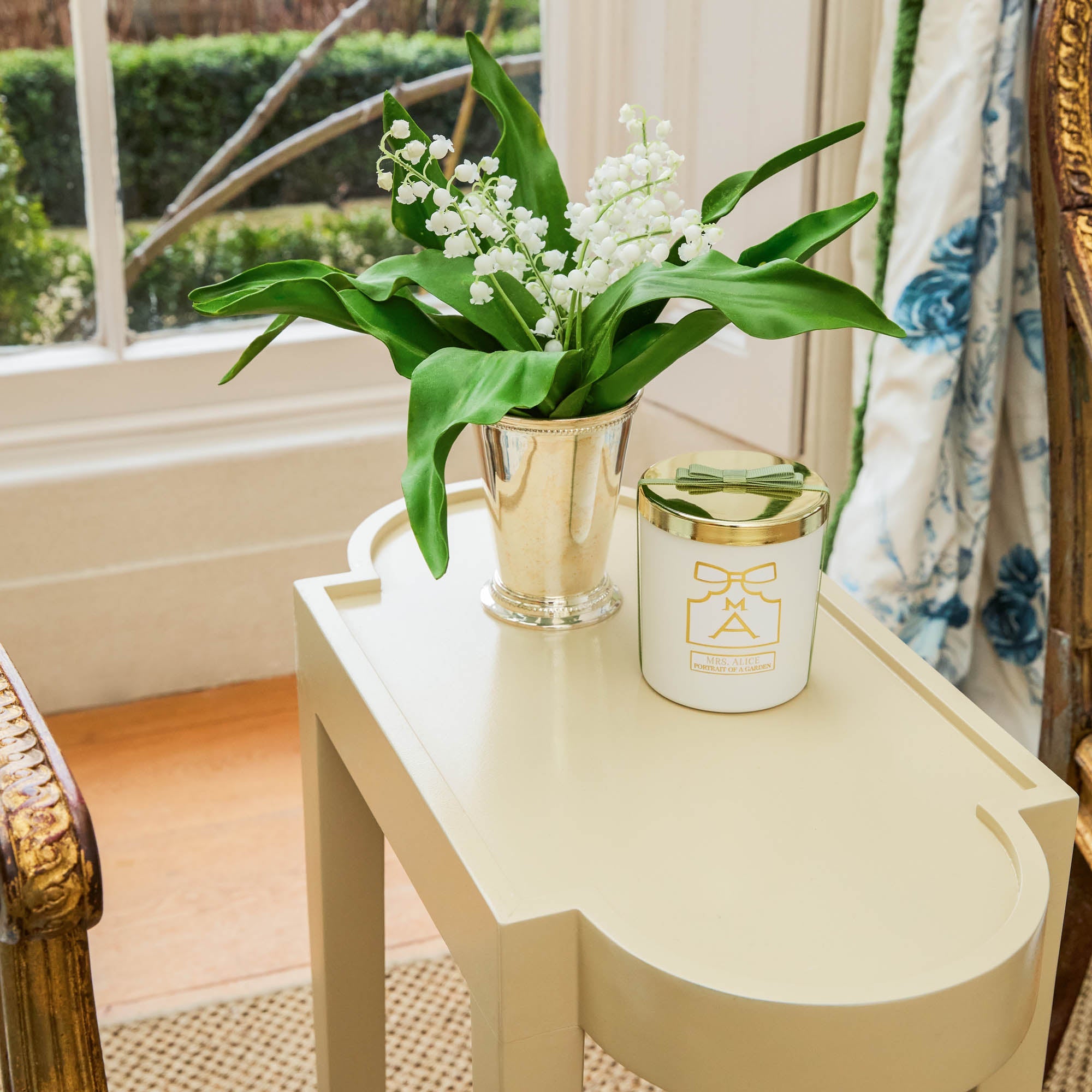 Putty Lacquer Rectangle Side Table