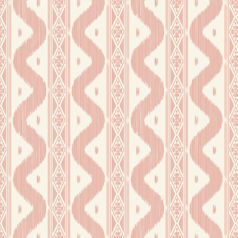 Pink Ikat Stripe Wallpaper