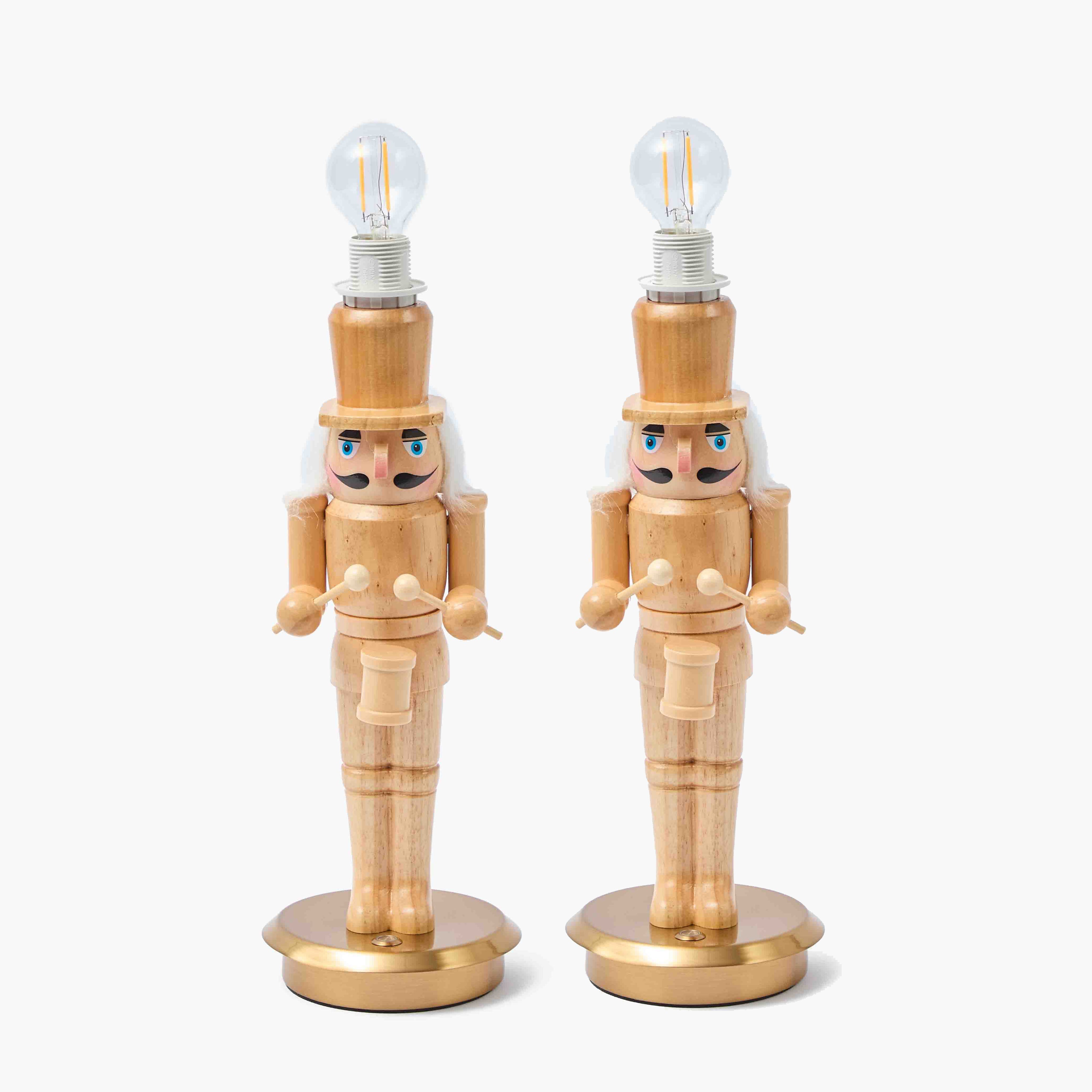 Pair of Nutcracker Rechargeable Lamps