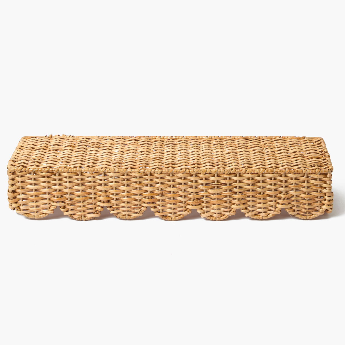 Scalloped Rattan Shelf