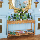 Madeleine Rattan Scalloped Console Table