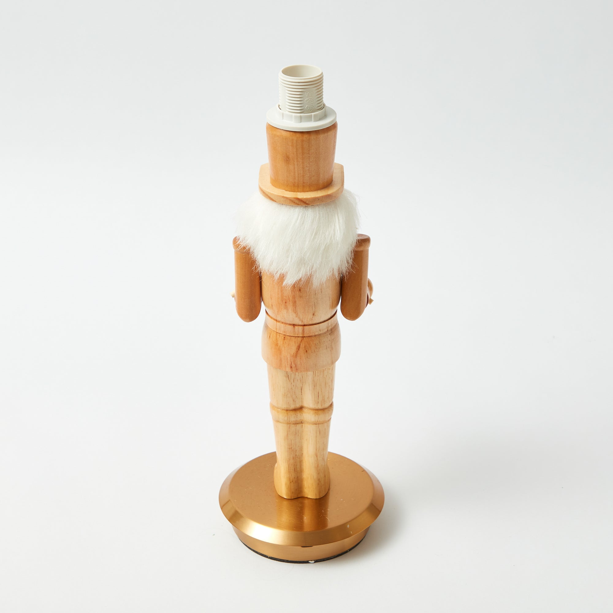 Pair of Nutcracker Rechargeable Lamp with Chocolate & Olive Lotus Shades (18cm)