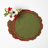 Elevate your Christmas decor with the timeless elegance of Katherine Green & Red Placemats (Set of 4).