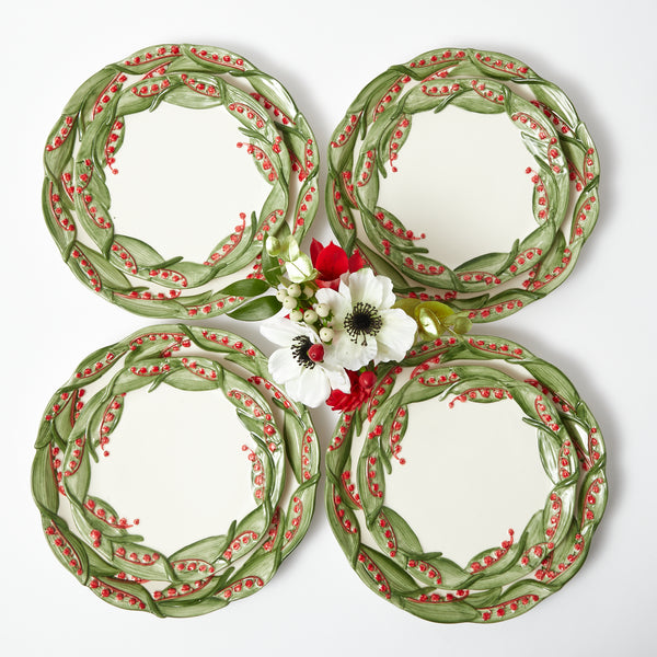 Red Berry Dinner & Starter Plates (Set of 8) - Elevate your holiday dining experience.