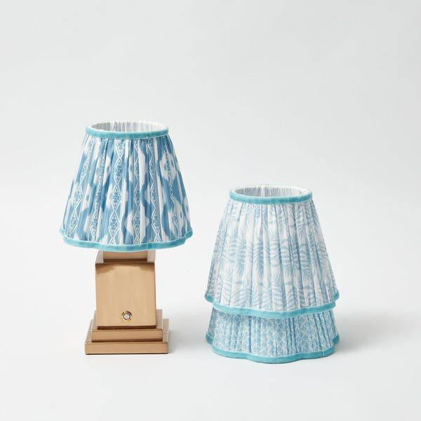 Rechargeable Lamp with Blue Lampshade (18cm)