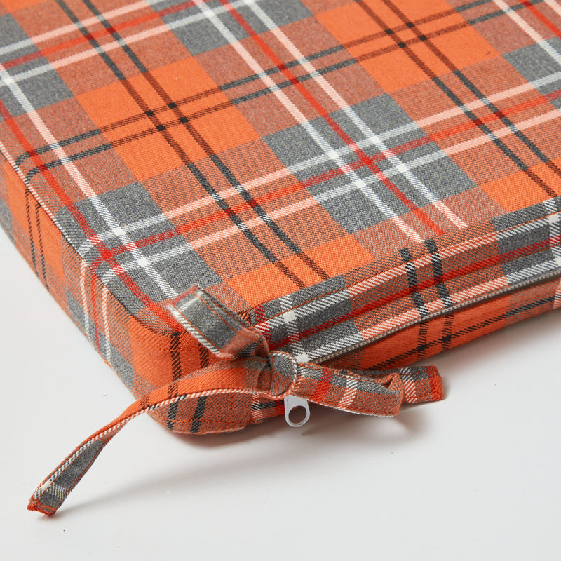 Seat pad cushion adorned with the timeless Fife tartan.