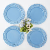 Blue Basketweave Starter Plates (Set of 4)