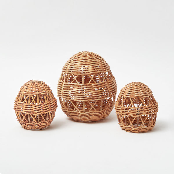 Rattan Woven Egg Family