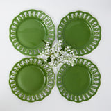 Green Lace Dinner Plates (Set of 4)
