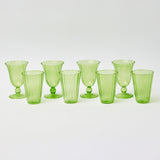 Apple Green Fluted Glassware (Set of 8)
