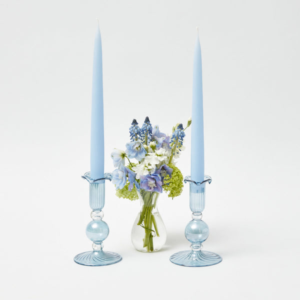 Small Eden Blue Candle Holder (Pair)