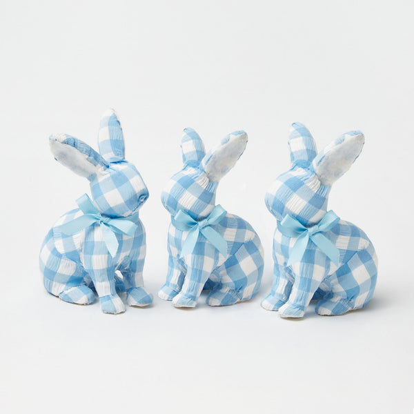Blue Gingham Bunny (Set of 3)