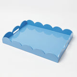 Blue Lacquer Scalloped Tray