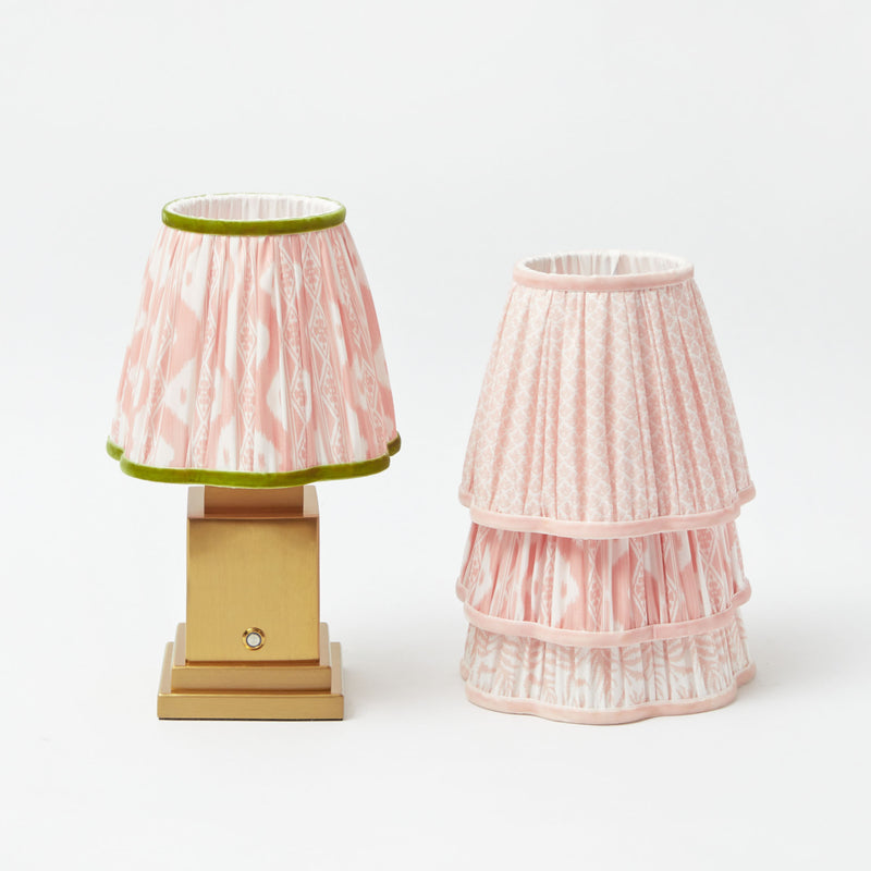 Rechargeable Lamp with Pink Lampshade (18cm)