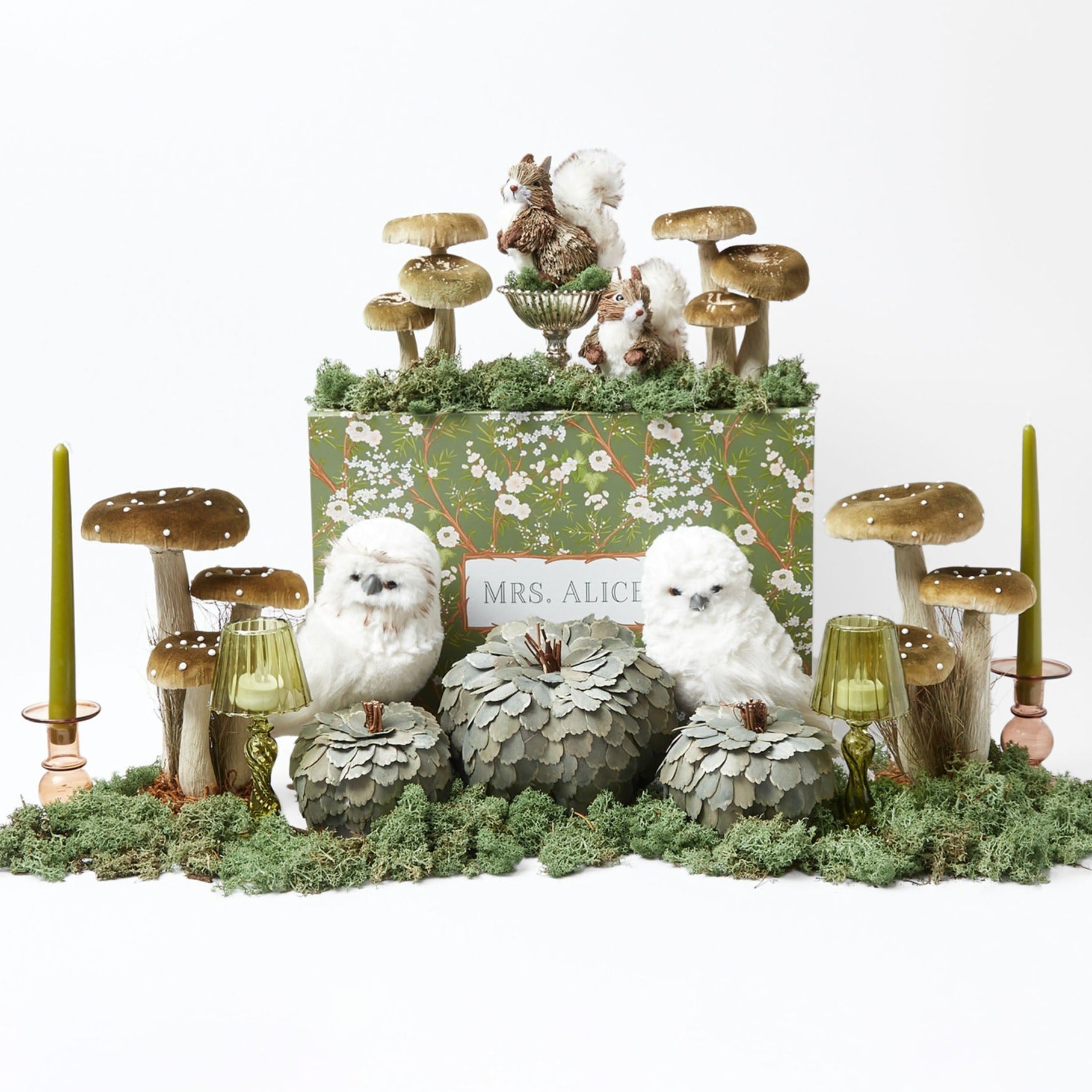 Velveteen Mushroom Decoration Set