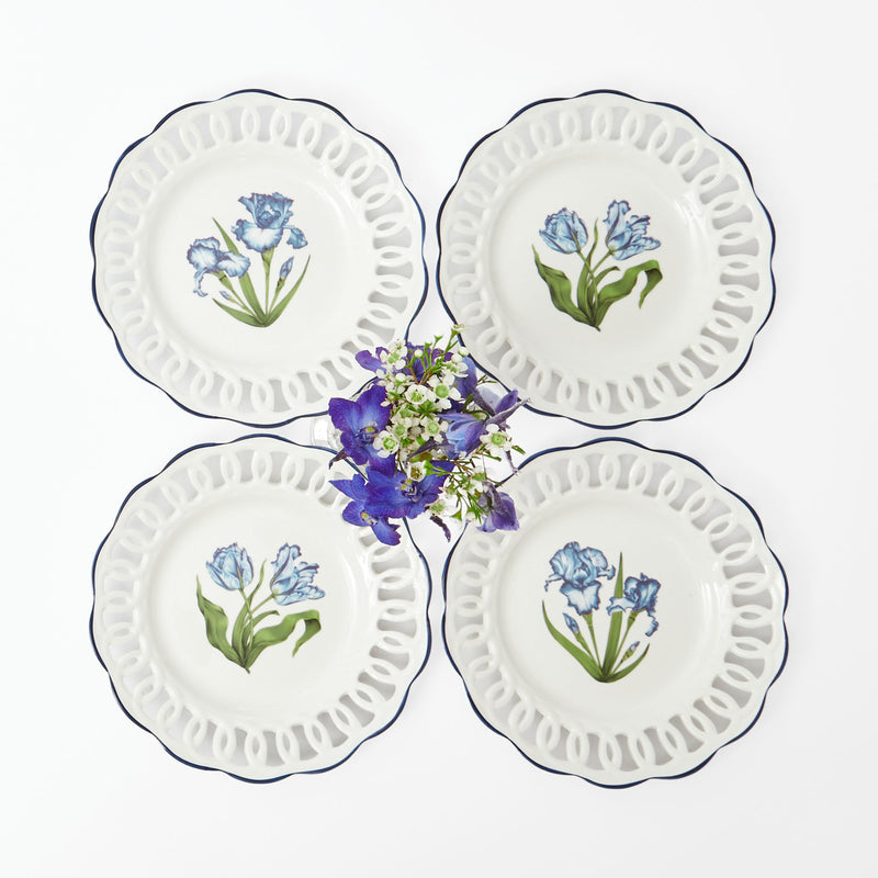Elevate your dining experience with the White Lace Botanical Starter Plates Set of 4, a sophisticated collection that adds a touch of timeless charm to your table.